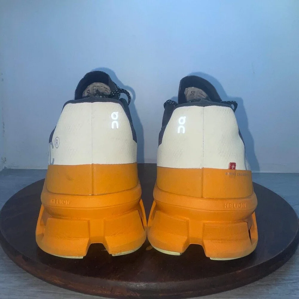 On Cloudmonster Eclipse Turmeric Orange Dark Grey 61.98656 Men's Size 14 Running